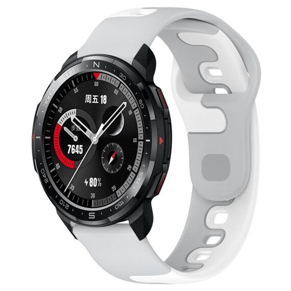 Per Honor Watch GS Pro 22mm cinturino in silicone bicolore (grigio + bianco)