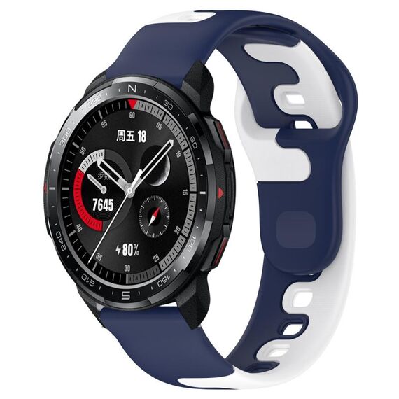 Per Honor Watch GS Pro 22mm cinturino in silicone bicolore (blu + bianco)