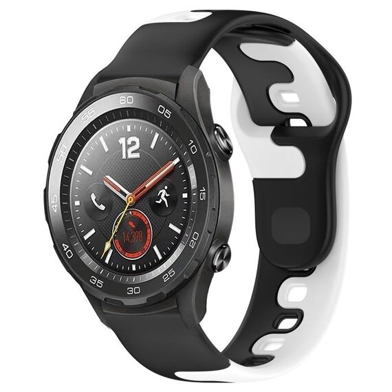 Per Honor Magic Watch 2 46mm 22mm cinturino in silicone bicolore (nero + bianco)