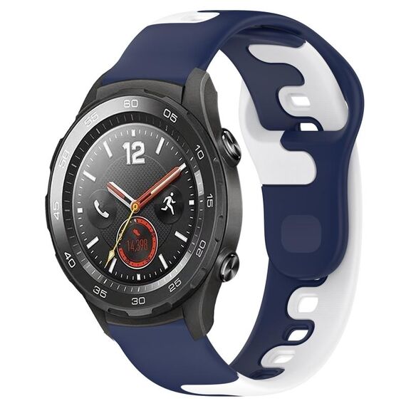 Per Honor Magic Watch 2 46mm 22mm cinturino in silicone bicolore (blu + bianco)
