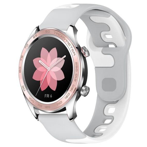 Per Honor Watch Dream Cinturino in silicone bicolore da 22 mm (grigio + bianco)
