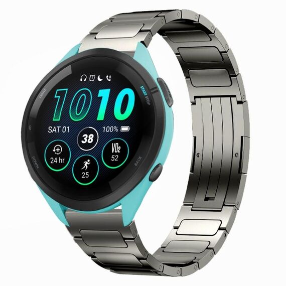Per cinturino per orologio Garmin Forerunner 265 da 22 mm in lega di titanio a forma di I (grigio)