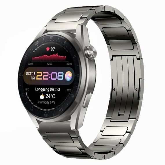 Per Huawei Watch 3 Pro Nuovo cinturino per orologio in lega di titanio a forma di I da 22 mm (grigio)