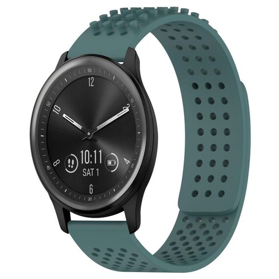 Per cinturino in silicone traspirante con punti 3D GarminMove Trend con fori da 20 mm (verde oliva)