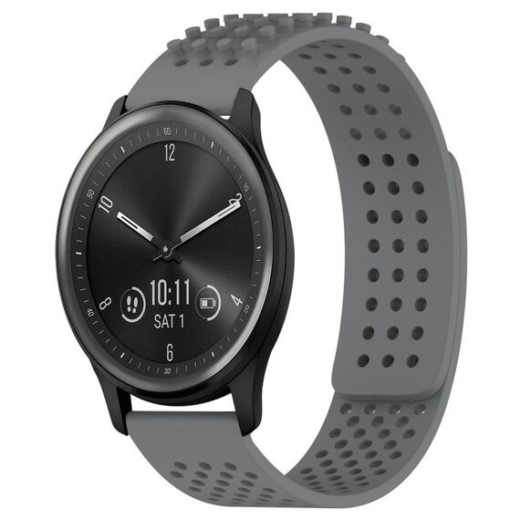 Per cinturino in silicone traspirante con punti 3D GarminMove Trend con fori da 20 mm (grigio)