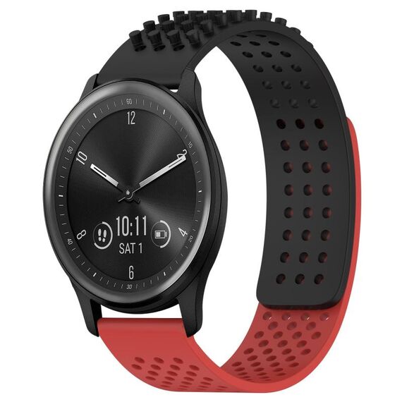 Per cinturino in silicone traspirante con punti 3D Garmin Vivomove Sport da 20 mm (nero + rosso)