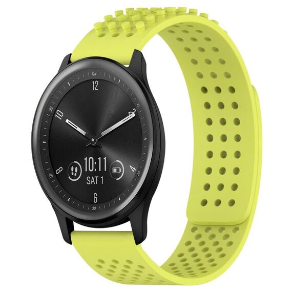 Per Garmin Vivomove Sport cinturino in silicone traspirante con punti 3D con fori da 20 mm (verde lime)