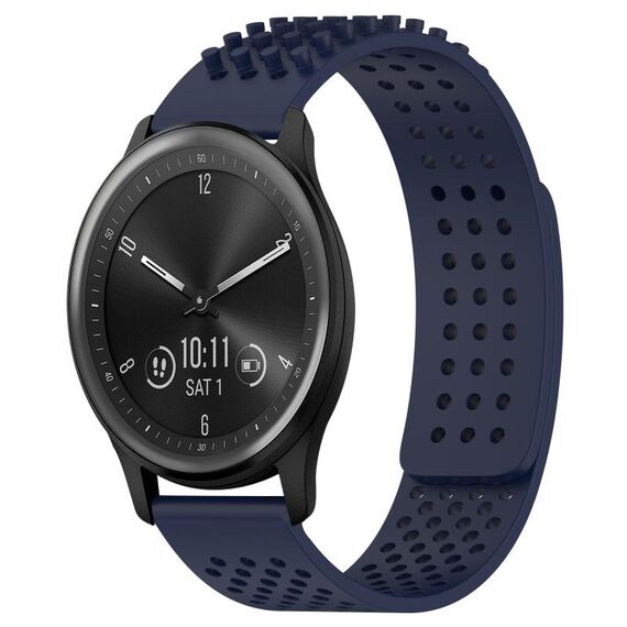 Per cinturino in silicone traspirante con punti 3D Garmin Vivomove Sport con fori da 20 mm (blu notte)