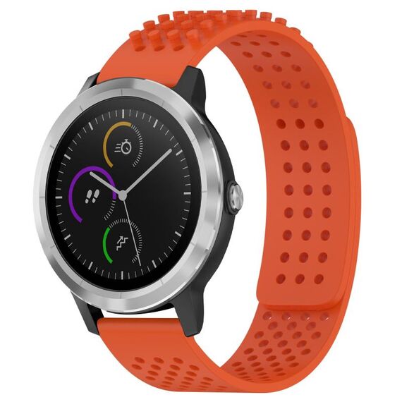 Per cinturino in silicone traspirante con punti 3D Garmin Vivoactive 3 con fori da 20 mm (arancione)