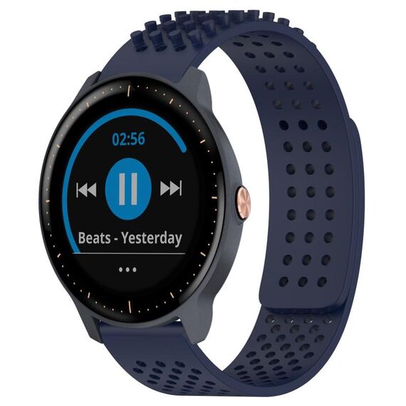 Per cinturino in silicone traspirante con punti 3D Garmin Vivoactive3 Music, fori da 20 mm (blu notte)