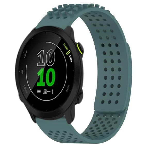 Per Garmin Forerunner 158 cinturino in silicone traspirante con punti 3D con fori da 20 mm (verde oliva)