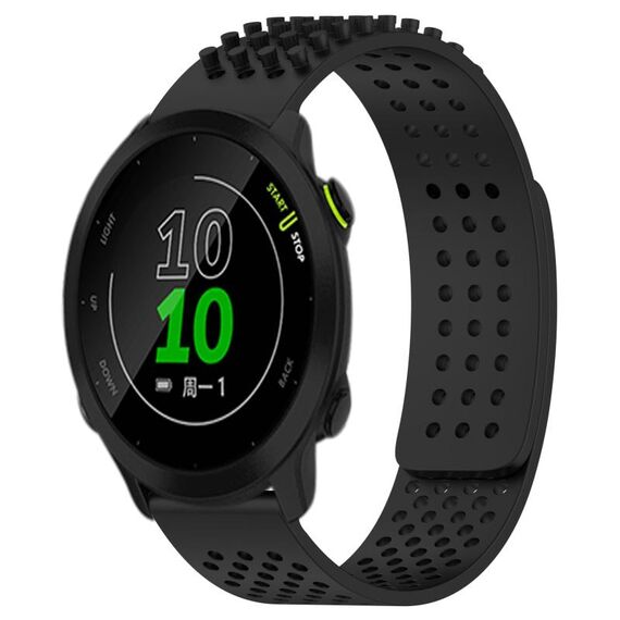 Per cinturino in silicone traspirante con punti 3D Garmin Forerunner 158 fori da 20 mm (nero)