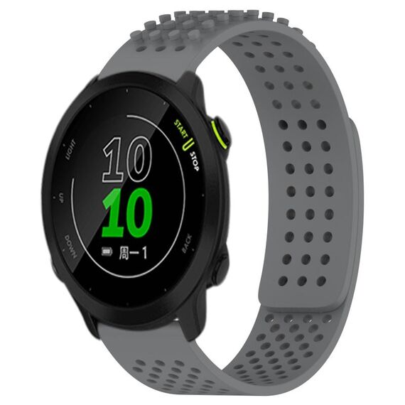 Per Garmin Forerunner 158 cinturino in silicone traspirante con punti 3D con fori da 20 mm (grigio)