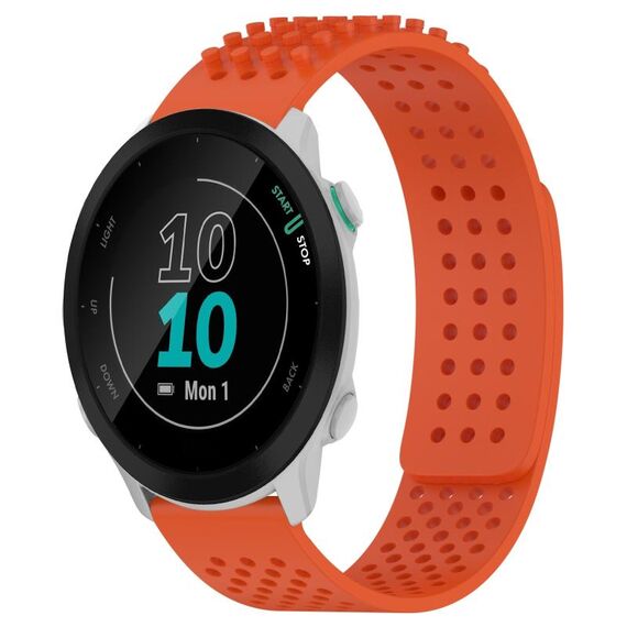 Per cinturino in silicone traspirante con punti 3D Garmin Forerunner 55, fori da 20 mm (arancione)