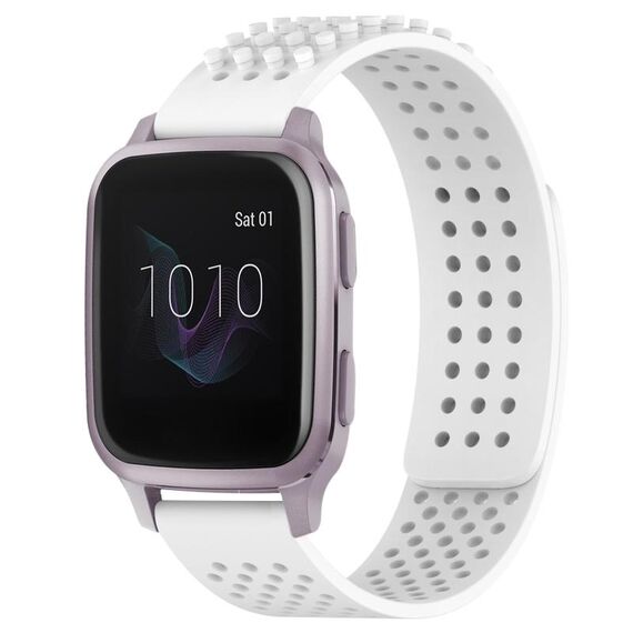Per cinturino in silicone traspirante con punti 3D Garmin Venu SQ da 20 mm (bianco)