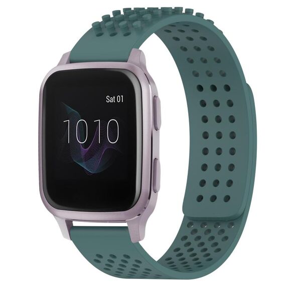 Per cinturino in silicone traspirante con punti 3D Garmin Venu SQ da 20 mm (verde oliva)