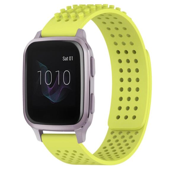 Per cinturino in silicone traspirante con punti 3D Garmin Venu SQ da 20 mm (verde lime)
