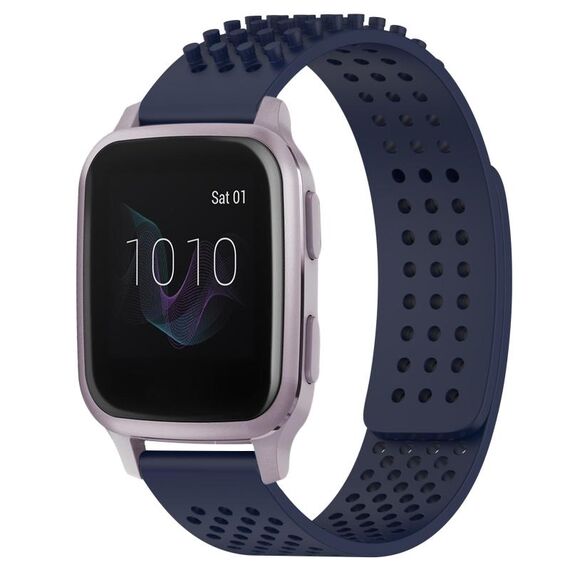 Per cinturino in silicone traspirante con punti 3D Garmin Venu SQ da 20 mm (blu notte)