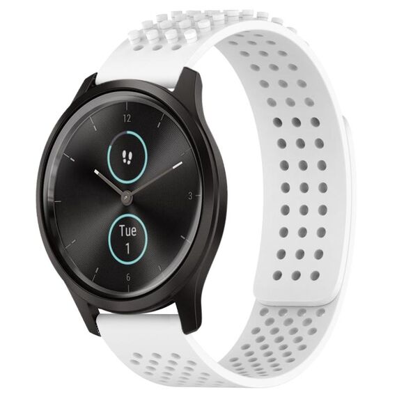 Per cinturino in silicone traspirante con punti 3D Garmin VivoMove Style da 20 mm (bianco)