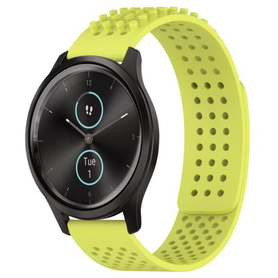 Per cinturino in silicone traspirante con punti 3D Garmin VivoMove Style da 20 mm (verde lime)