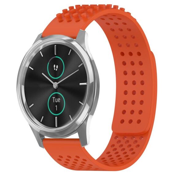 Per cinturino in silicone traspirante con punti 3D Garmin VivoMove Luxe da 20 mm (arancione)