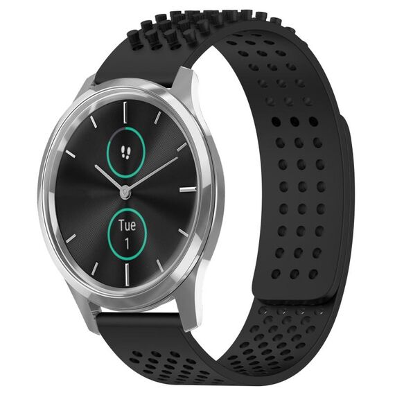 Per cinturino in silicone traspirante con punti 3D Garmin VivoMove Luxe da 20 mm (nero)