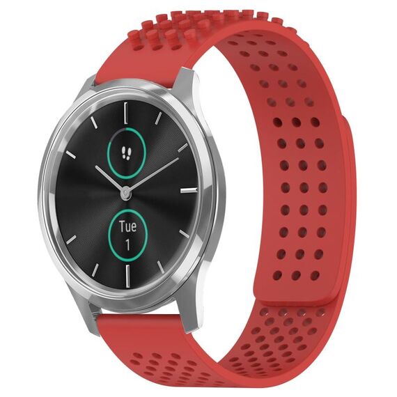 Per cinturino in silicone traspirante con punti 3D Garmin VivoMove Luxe da 20 mm (rosso)