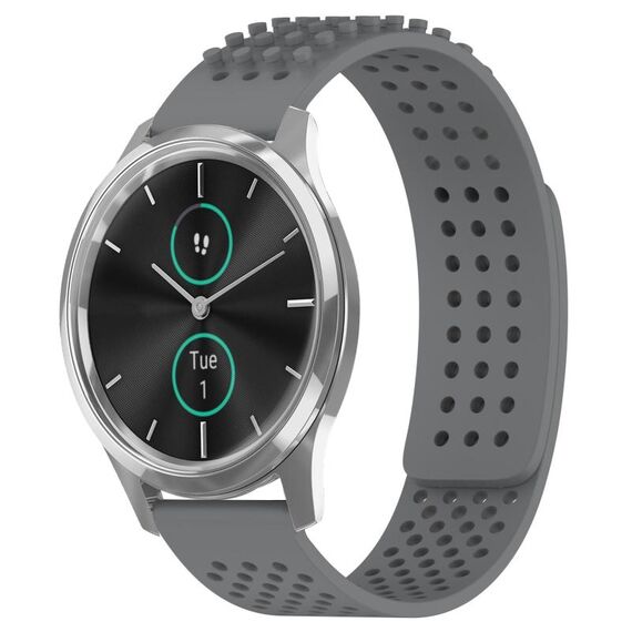 Per cinturino in silicone traspirante con punti 3D Garmin VivoMove Luxe da 20 mm (grigio)