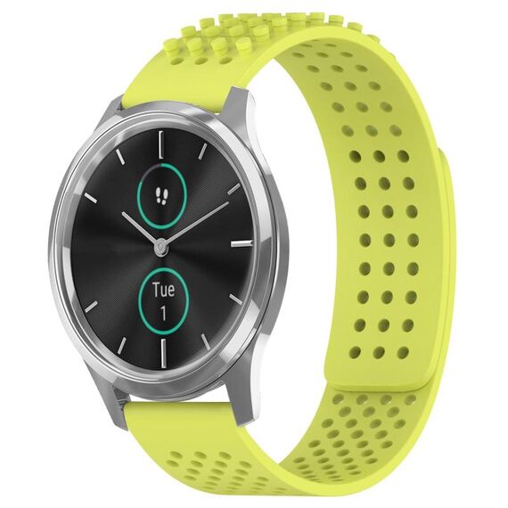 Per cinturino in silicone traspirante con punti 3D Garmin VivoMove Luxe da 20 mm (verde lime)