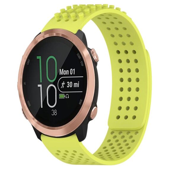 Per Garmin Forerunner 645 cinturino in silicone traspirante con punti 3D con fori da 20 mm (verde lime)