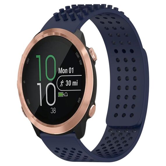 Per Garmin Forerunner 645 cinturino in silicone traspirante con punti 3D con fori da 20 mm (blu notte)