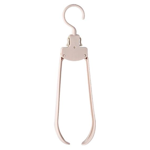 Appendiabiti pieghevole da viaggio in plastica per vestiti portatili, stendibiancheria senza traccia di spalle larghe (albicocca)
