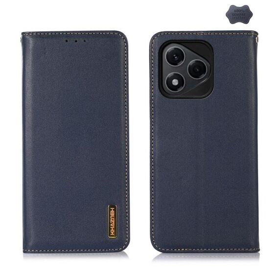 Custodia per telefono in pelle di vacchetta con strato superiore in nappa KHAZNEH per Honor 400 Lite (blu)