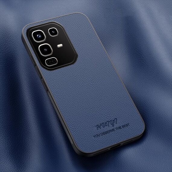 Custodia magnetica in pelle HUIYI per Infinix Note 50 / 50 Pro 4G (blu)