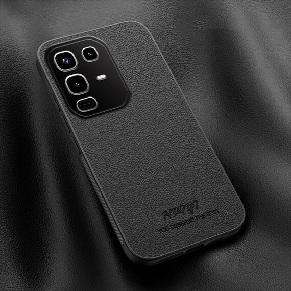 Custodia magnetica in pelle HUIYI per Infinix Note 50 / 50 Pro 4G (nera)