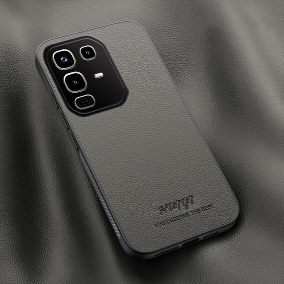 Custodia magnetica in pelle HUIYI per Infinix Note 50 / 50 Pro 4G (grigio)