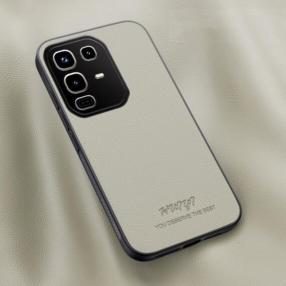 Custodia magnetica in pelle HUIYI per Infinix Note 50 / 50 Pro 4G (bianca)