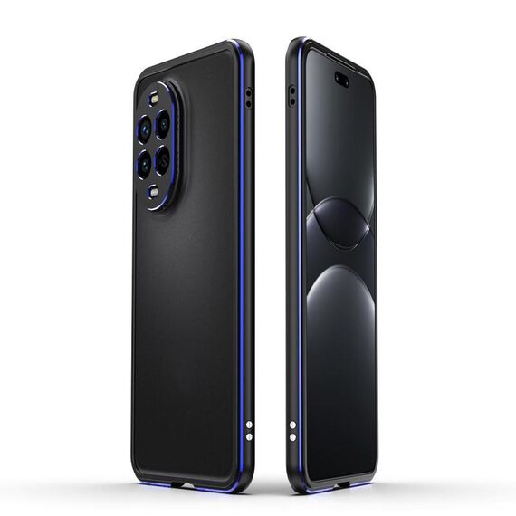 Per Huawei Nova 13 Pro Aurora Series - Pellicola protettiva per obiettivo + custodia con cornice in metallo (nero e blu)
