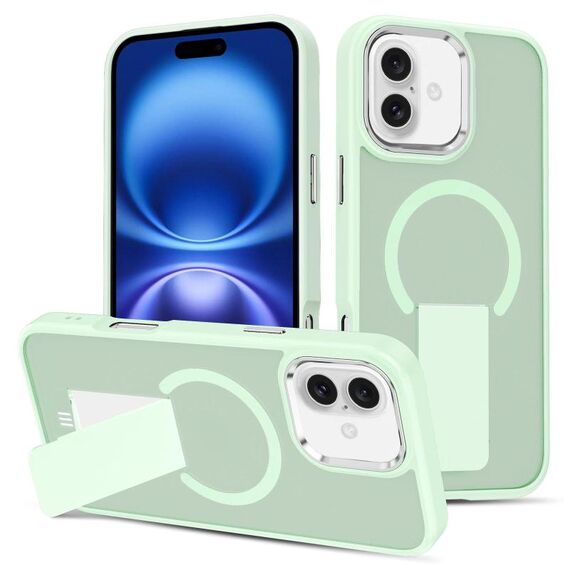 Custodia per iPhone 16 Plus con supporto invisibile e protezione MagSafe (verde)
