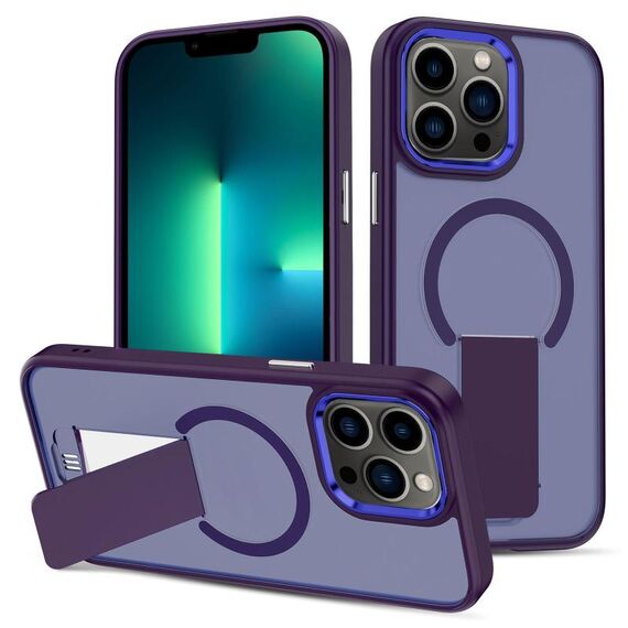 Custodia per iPhone 13 Pro Max con supporto invisibile e protezione MagSafe (viola)