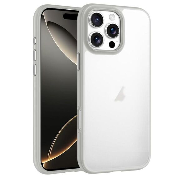 Custodia trasparente antiurto Phantom Frosted Airbag per iPhone 16 Pro Max (grigio)