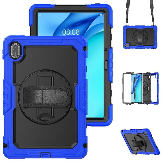 Custodia in silicone ibrida per tablet PC Huawei MatePad SE 11 2024 con tracolla (blu)