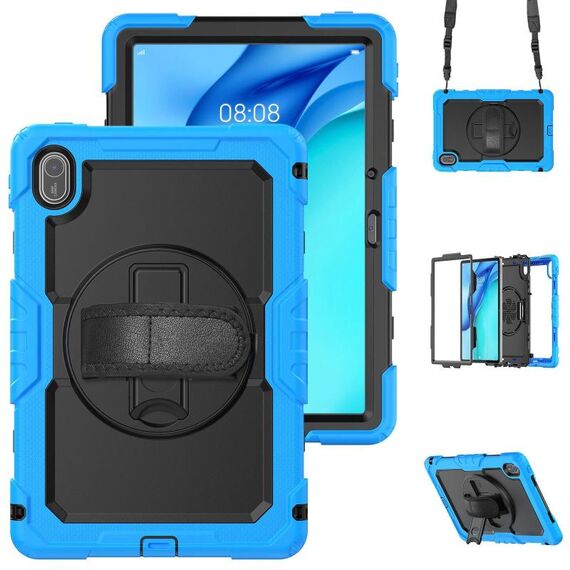Custodia in silicone ibrida per tablet Huawei MatePad SE 11 2024 con tracolla (azzurro chiaro)