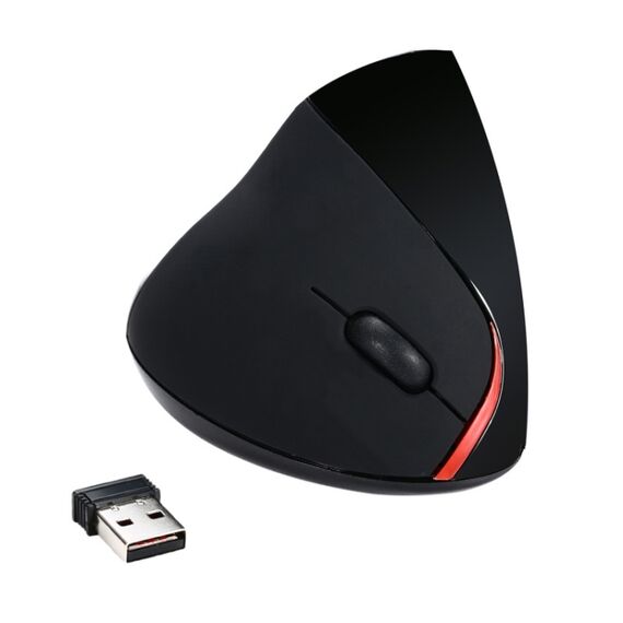 Mouse wireless verticale HXSJ A889 6 tasti 2400 DPI 2,4 GHz ricaricabile nero EDA004319401A 6922117033573