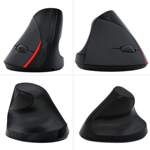 Mouse wireless verticale HXSJ A889 6 tasti 2400 DPI 2,4 GHz ricaricabile nero EDA004319401A 6922117033573