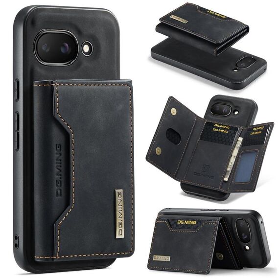 Custodia multi-carte DG.MING M2 Series per Google Pixel 9a + custodia magnetica per telefono (nera)