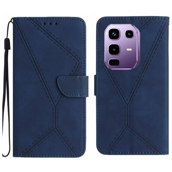 Custodia in pelle goffrata con cuciture per Infinix Note 50x 5G (blu)