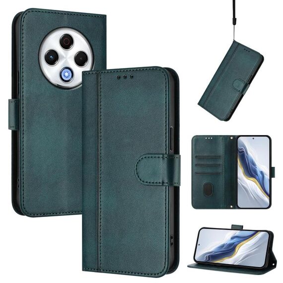 Custodia in pelle retrò con fibbia a giunzione per Tecno Spark 30 4G (verde scuro)