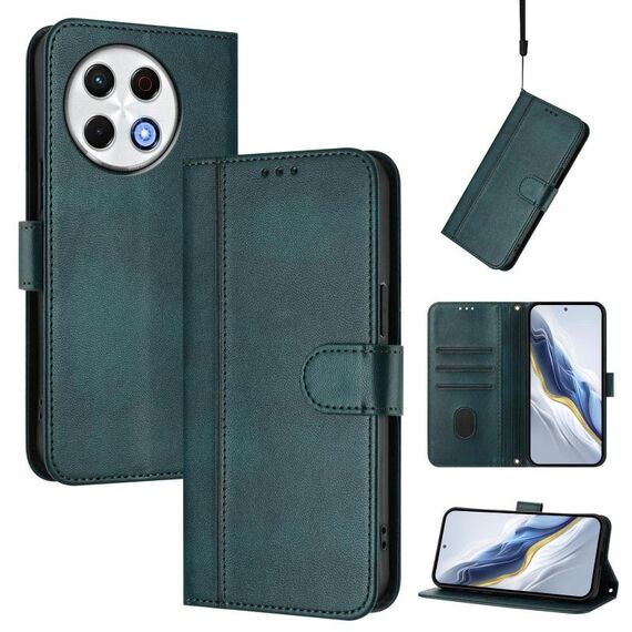 Custodia in pelle retrò con fibbia a giunzione per Tecno Spark 30 Pro 4G (verde scuro)