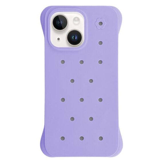 Custodia antiurto per iPhone 14 Plus in PC con fori di dissipazione del calore, tinta unita (viola)